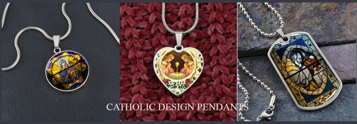 Catholic design pendant necklaces
